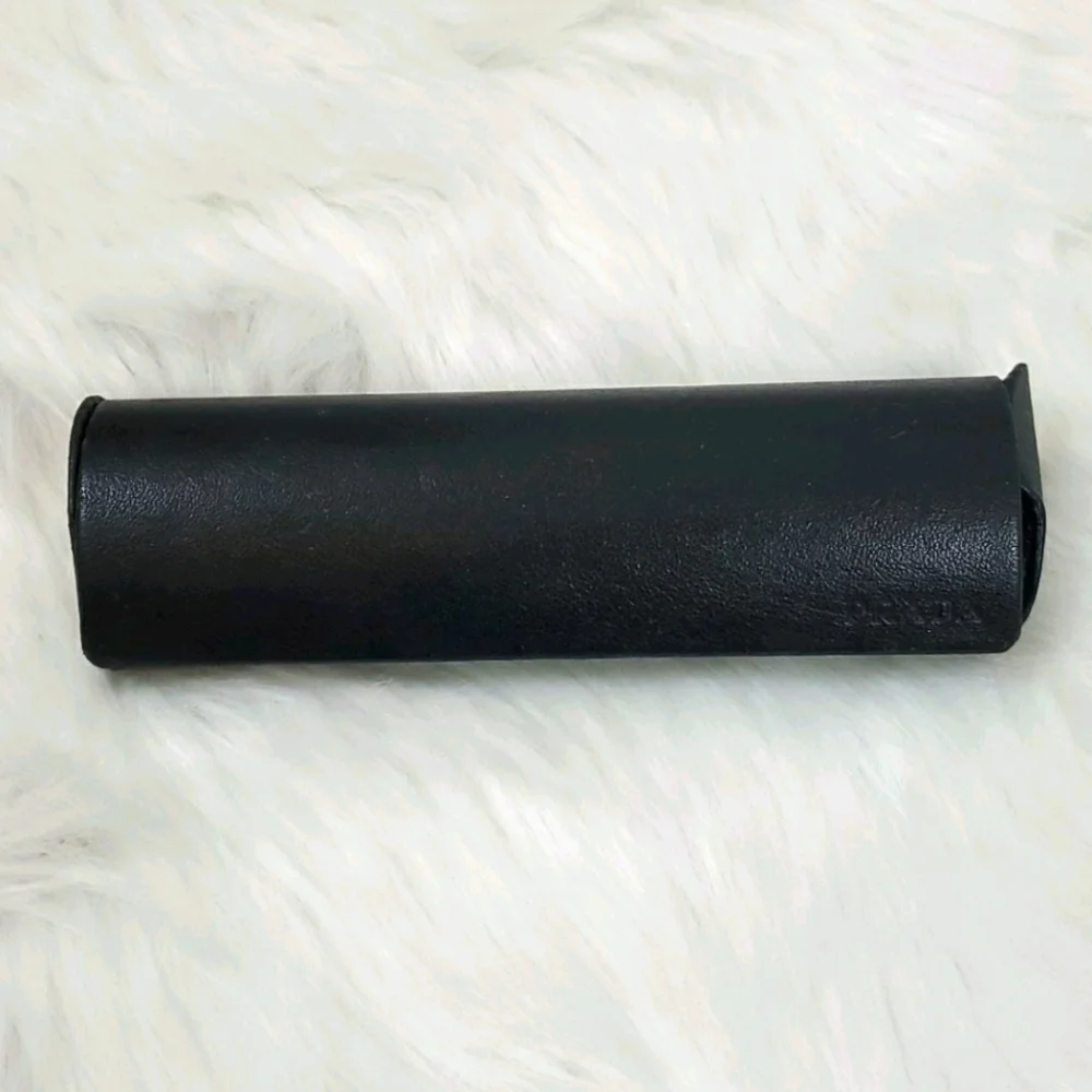 Prada leather black glasses case